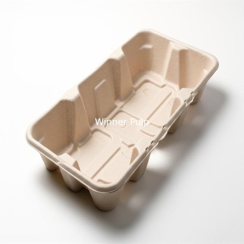 Custom Molded Pulp Packaging Clamshell Foldable Hinge Design