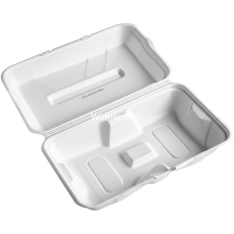 Customizable Pure White Molded Pulp Clamshell Packaging